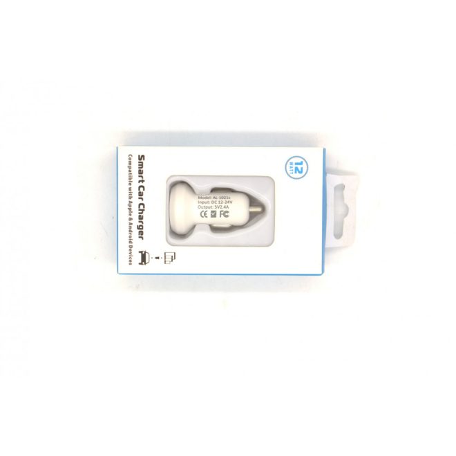 Ablelink univerzális fehér USB átalakító szivargyújtós tablet/telefon töltő, 1 USB csatlakozóval