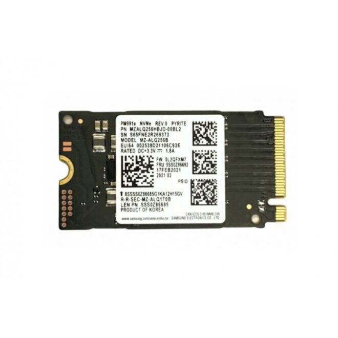 Samsung 256GB M.2 PM991a NVMe PCIe SSD meghajtó, (2242) (MZ-ALQ256B)