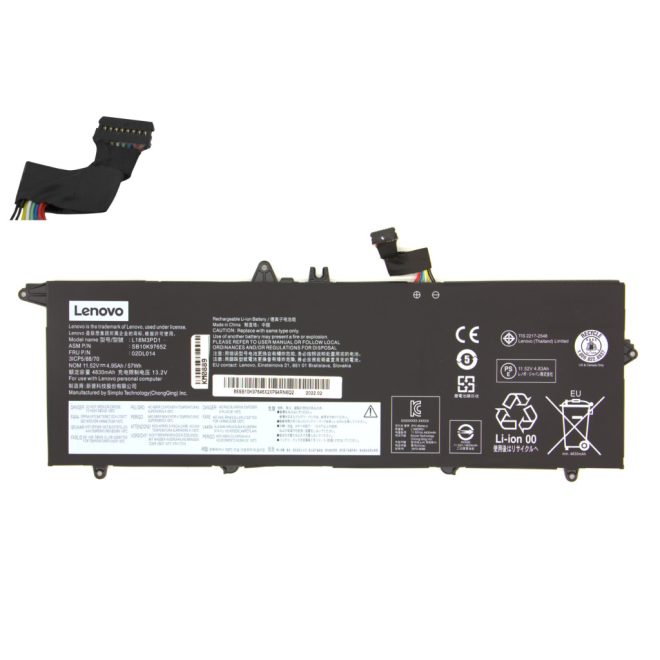 Lenovo ThinkPad T14s Gen 1 Laptop akkumulátor, gyári új, 3 cellás (4950mAh)