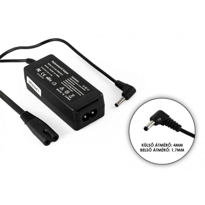 HP PPP018H 19V 1.58A 30W helyettesítő új netbook töltő (PPP018H, 493092-001)