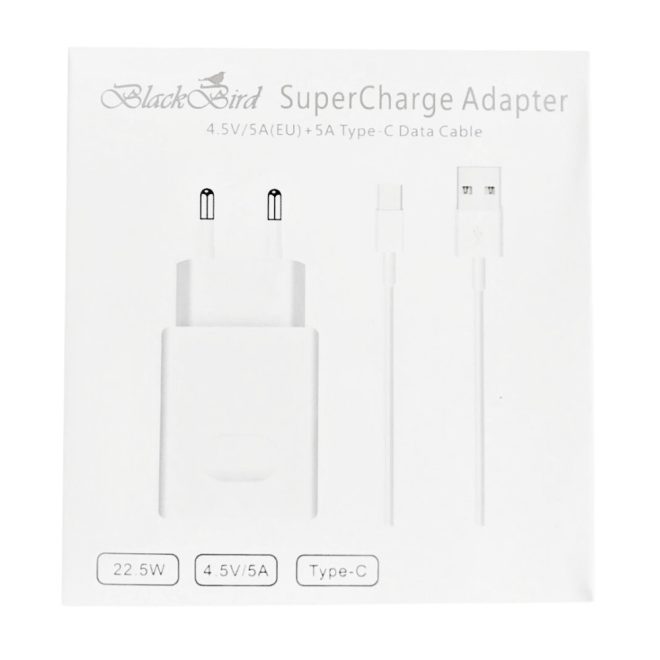 Blackbird 4.5V 5A 22.5W Type-C (USB-C) univerzális fali adapter kábellel