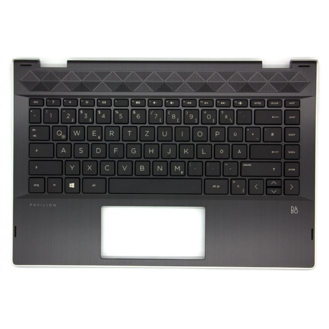 HP Pavilion X360 14T-CD000 fekete-ezüst német  Laptop billentyűzet