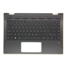   HP Pavilion X360 14T-CD100 fekete-arany norvég Laptop billentyűzet