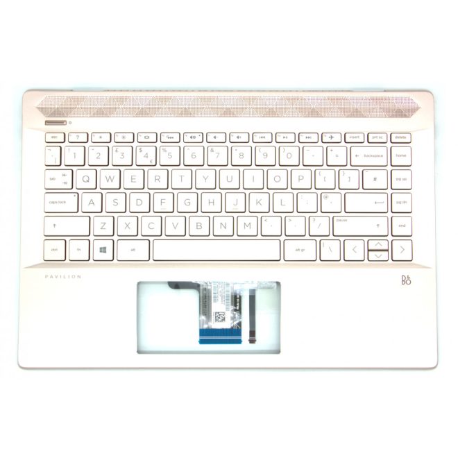 HP Pavilion 14-CE1, 14-CE2, 14-CE3 sorozathoz gyári új rózsaarany UK angol háttér-világításos billentyűzet modul (L19193-031)