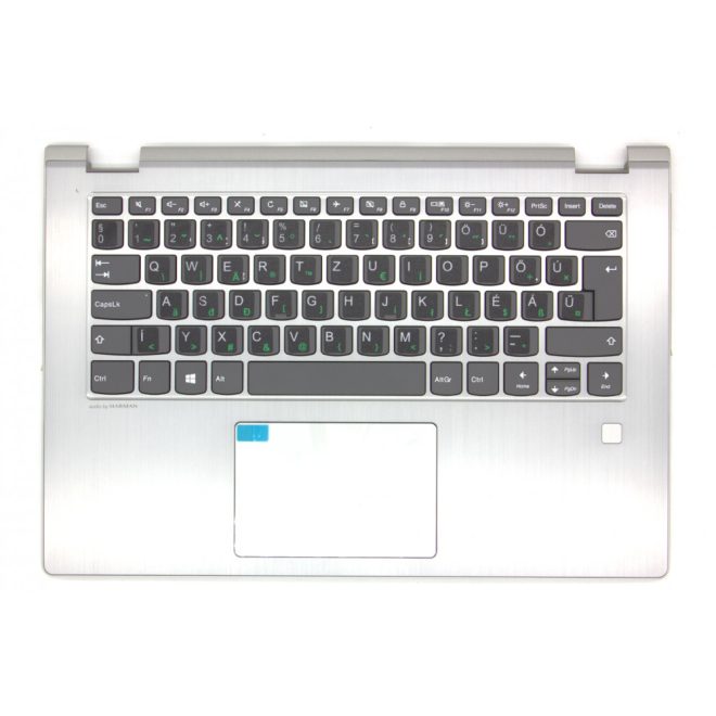 Lenovo IdeaPad Yoga 530-14IKB szürke színű gyári új magyarított billentyűzet modul + touchpad, ujjlenyomat-olvasó
