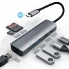 VCOM Type-C USB HUB - HDMI, SD kártya, RJ-45, 2db USB 3.0 porttal (CU4392)