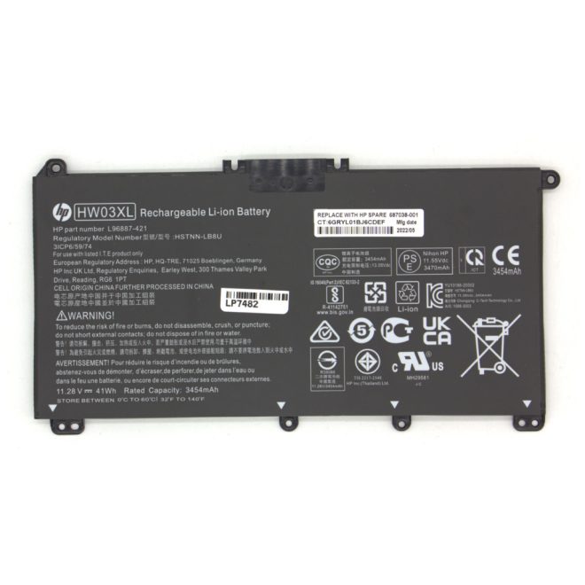 HP 240 G9, 250 G9, 255 G8, 255 G9 gyári új 3 cellás 3454mAh akkumulátor (HW03XL)