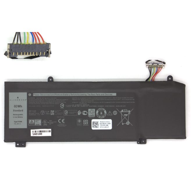 Dell Alienware M15, M17, G5 5590, G7 7590, G7 7790 gyári új 4 cellás 3750mAh akkumulátor (60Wh) (1F22N)