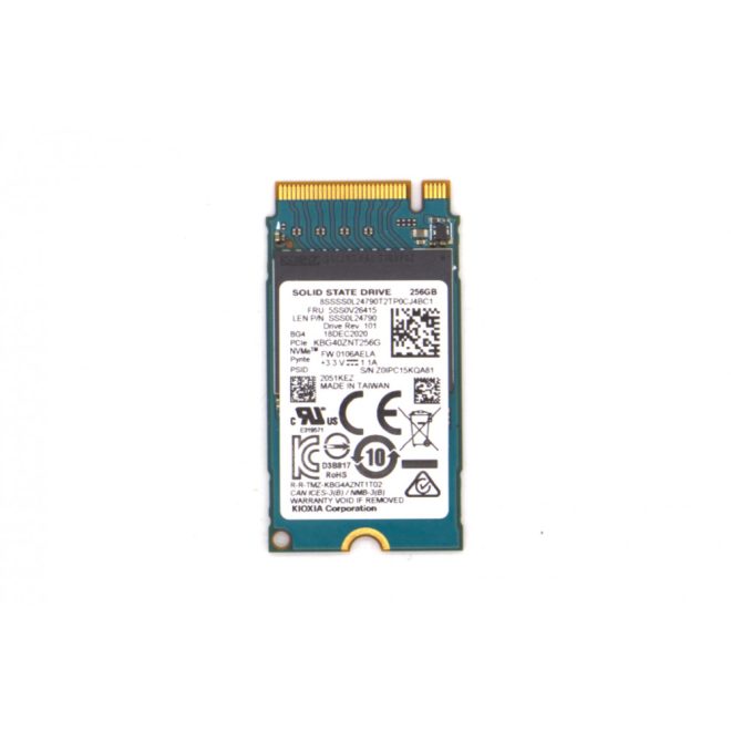 Toshiba KIOXIA 256GB M.2 NVMe PCIe SSD meghajtó, (2242) (KBG40ZNT256G)
