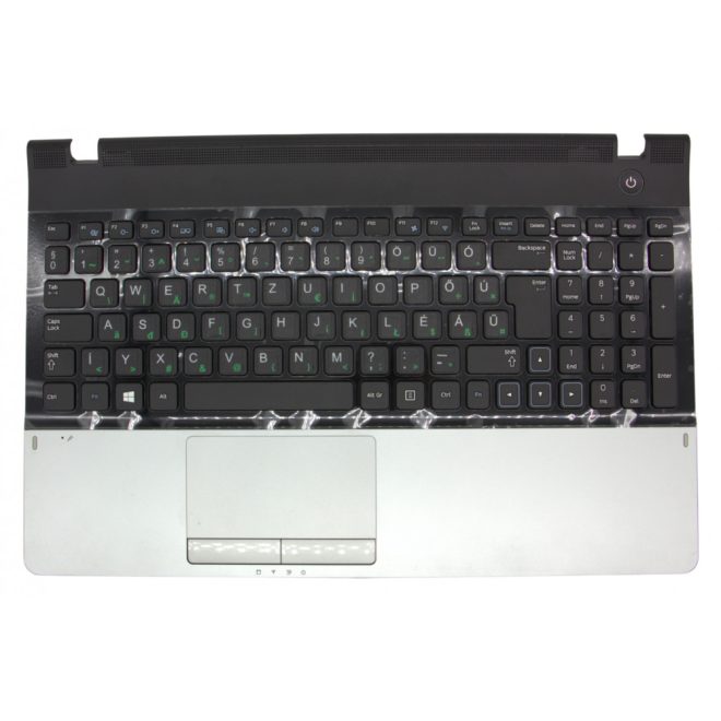 Samsung NP-300 NP300E5A, NP300E5Z gyári új ezüst-fekete magyarított billentyűzet modul + touchpad