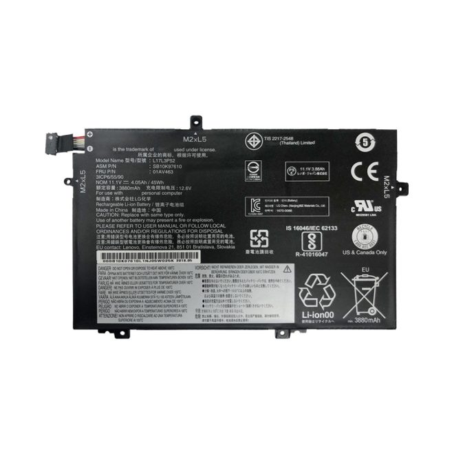 Lenovo ThinkPad L490 Laptop akkumulátor, új, gyárival megegyező minőségű helyettesítő, 3 cellás (4050mAh)