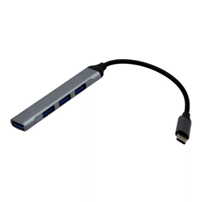 USB HUB elosztó - 1x Type-C (apa) csatlakozóval, 1x USB 3.0 és 3x USB 2.0 (anya) porttal, gyors és kényelmes eszközcsatlakoztatás laptophoz és PC-hez