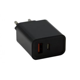   Univerzális fali telefon és tablet gyorstöltő 20W, USB és Type-C kimenettel