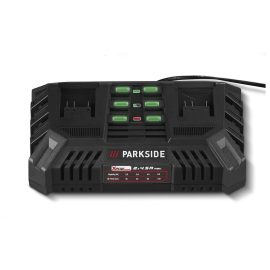   PARKSIDE® 20V 2 x 4,5A gyári akkutöltő X20V Team, PDSLG 20 B1, dupla akkumulátor töltő