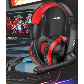   hoco. W103 Magic Tour fekete-piros vezetékes gamer headset, fejhallgató (W103)