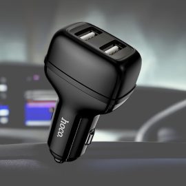   hoco. Z36 Leader univerzális átalakító, szivargyújtós autó tablet/telefon töltő 2 USB Porttal, fekete (Z36)