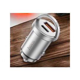   hoco. NZ10 Handy univerzális átalakító, autós tablet/telefon szivargyújtós gyorstöltő USB és USB-C Porttal, szürke (NZ10)