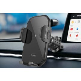   hoco. HW4 Journey autós szellőzőre rögzíthető telefon tartó és vezeték nélküli gyorstöltő, fekete (HW4)