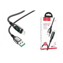   hoco. S51 Extreme iPhone, iPad 1.2 méteres USB-lightning adat és töltő kábel (gyorstöltő), teljesítménymérővel (S51)