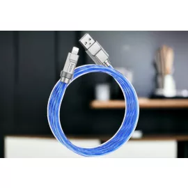   hoco. U113 Solid iPhone, iPad 1 méteres USB-lightning szilikon adat és töltő kábel (gyorstöltő), kék (U113)