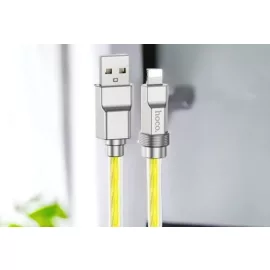   hoco. U113 Solid iPhone, iPad 1 méteres USB-lightning szilikon adat és töltő kábel (gyorstöltő), sárga (U113)