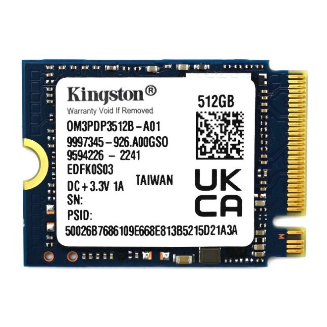 Kingston 512GB M.2 PCIe NVME SSD meghajtó kártya, (2230) (OM3PDP3512B-AD) | 3 év garancia