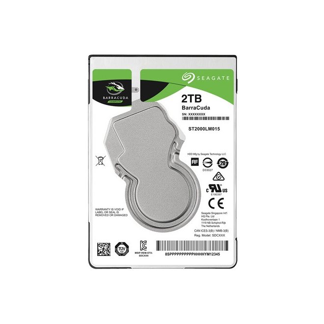 Seagate BarraCuda 2TB 2.5 inch SATA3 laptop winchester, HDD ST2000LM015, (128MB cache, 7mm)