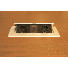   Süllyeszthető, beépíthető dupla rejtett konnektor USB és USB-C csatlakozóval - 1,8 m-es kábellel