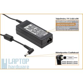 Asus L2E 19V 3,42A 65W-os gyári új Laptop töltő