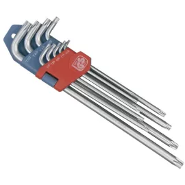   EXTOL® PRÉMIUM 9db-os Torx kulcs készlet, lyukas, EXTRA hosszú T10-T50 Chrome Vanadium (8819412)