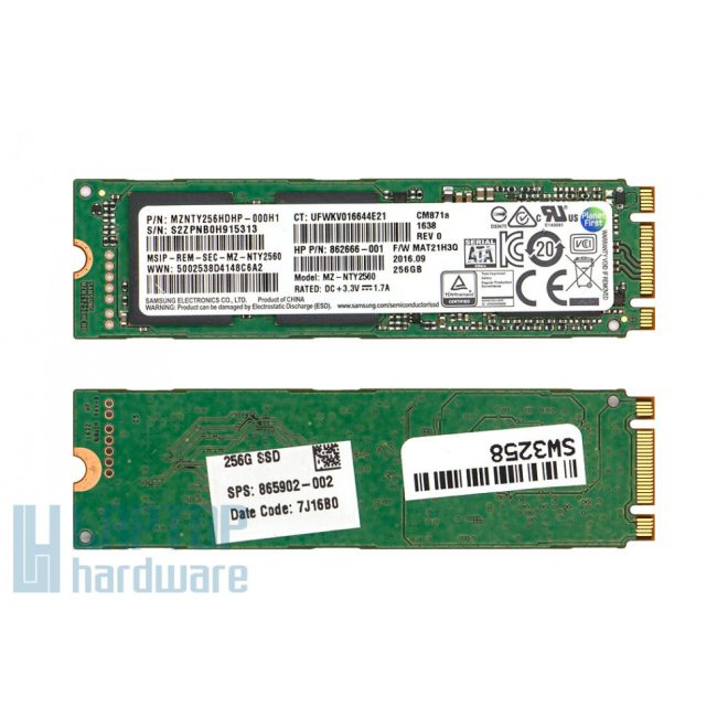 256GB használt M.2 (2280) SATA SSD kártya