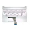HP 15s-eq gyári új magyar ezüst billentyűzet modul touchpadnélkül (M17185-211)