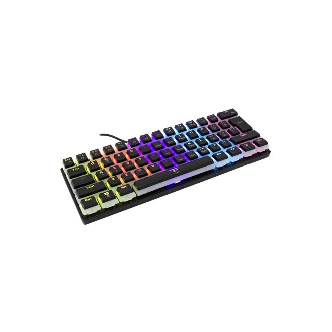 White Shark Ashiko RGB világítós US angol kiosztású 60%-os MECHANIKUS fekete gamer billentyűzet, piros kapcsolók (GK-2202B/R-US)