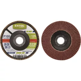   EXTOL® Craft Lamellás csiszoló korong | Flex korong | Acél, Alumínium, Műanyag és Fa munkadarabok csiszolására | 125x22mm | P40 | Kúpos (260024)