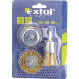   EXTOL® Craft drótcsiszoló körkefe fazékkefe készlet, 6mm-es csap, fúróba fogható, max 4500 ford/perc (1832)