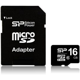   Silicon Power 16GB UHS-I MicroSDHC kártya + adapter (SP016GBSTH010V10SP)
