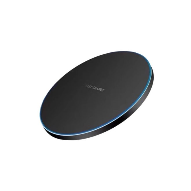 Indukciós vezeték nélküli töltő, 15W, USB-C kábellel, fekete 