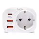 hoco. NS3 Multifunkciós hálózati csatlakozó, 2 USB és 1 Type-C csatlakozóval, fehér (NS3)