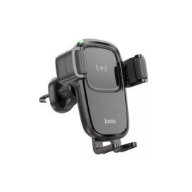   hoco. HW1 Pro autós szellőzőre rögzíthető telefon tartó és vezeték nélküli gyorstöltő, fekete (HW1)