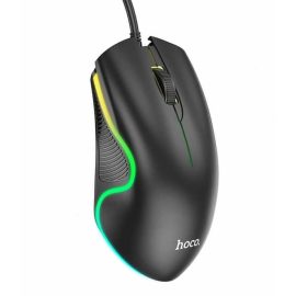   hoco. Prémium GM19 vezetékes fekete RGB LED világítós USB gamer egér