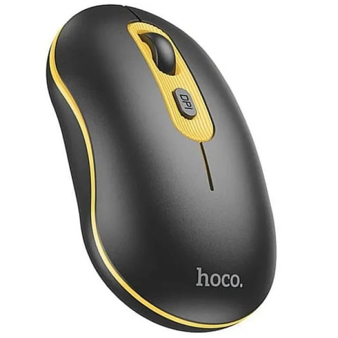 hoco. GM21 Platinum 2.4G vezeték nélküli fekete-sárga optikai egér (GM21)