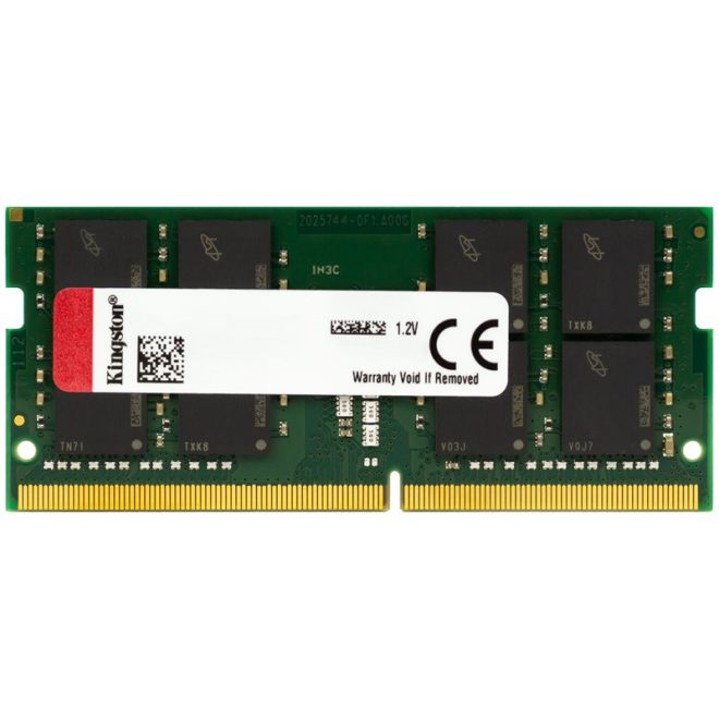 KINGSTON 32GB 3200MHz DDR4 Laptop Memória  SODIMM, beszerelési lehetőséggel (KVR32S22D8/32)