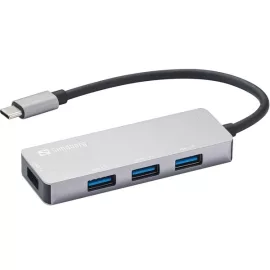   Sandberg USB-C USB HUB 4 port USB elosztó átalakító a következőkre: 1xUSB 3.0, 3xUSB 2.0 (336-32)