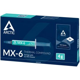   Hővezető paszta 4g-os, fecskendőben Arctic MX-6 + 6db MX Cleaner törlőkendő