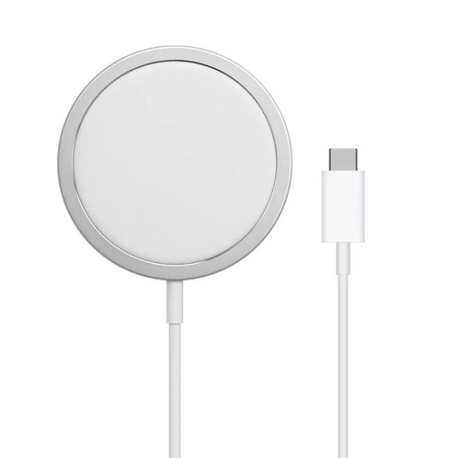 Apple iPhone-hoz vezeték nélküli mágneses indukciós gyors töltő, Magsafe töltő és tok kompatibilis 15W, fehér