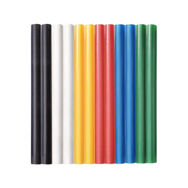 EXTOL® Craft 12db Színes Ragasztóstift, Ragasztórúd, 100 x 7,2 mm, Melegragasztó pisztolyhoz (9908)