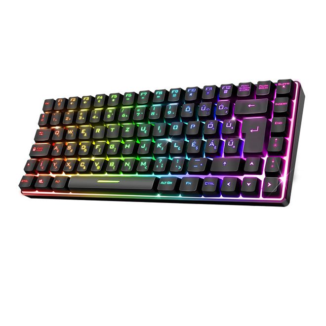 Spirit of Gamer ELITE K70 RGB világítós Magyar kiosztású FÉL-MECHANIKUS, Vezeték nélküli Gamer Billentyűzet (CLA-EK70HU)