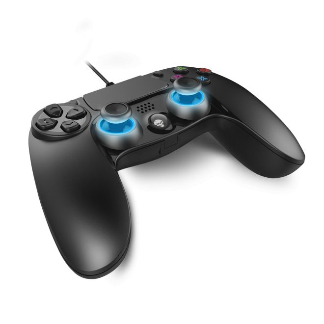 Spirit of Gamer PGP Wired PS4, PS3 és PC USB Vezetékes Kontroller, Gamepad, Vibration, Fekete-Kék, 2m kábel