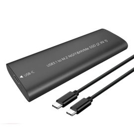   M.2 NVME SSD Külső fém ház USB-C és USB 3.1 kábellel (támogatott SSD méret: 2230, 2242, 2260, 2280)