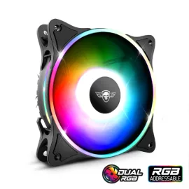   Spirit of Gamer Cooler 12cm - DUAL RGB HALO FAN V120TW (25,3dB; max. 39,6 m3/h; 3pin csatlakozó (Molex); ház hűtésre, RGB LED) (SOG-V120TW)